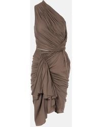 Rick Owens - Drkshdw Fog Draped Cutout Cotton Minidress - Lyst