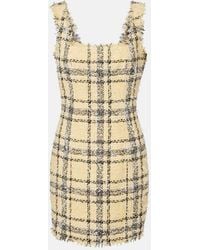 Balmain - Checked Sequined Tweed Minidress - Lyst