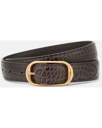 Nili Lotan - Reine Croc-Effect Patent Leather Belt - Lyst