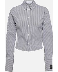 JW Anderson - Striped Cotton-blend Cropped Shirt - Lyst