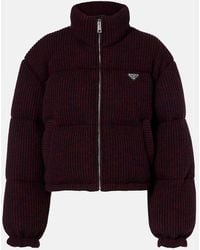 Prada - Cropped-Daunenjacke Aus Wolle Und Kaschmir - Lyst