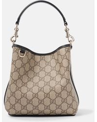 Gucci - Gg Canvas Leather-Trimmed Tote Bag - Lyst