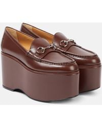 Gucci - Horsebit Leather Platform Loafers - Lyst