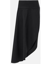 Alaïa - Asymmetric Wool Midi Skirt - Lyst