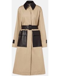 JOSEPH - Zaman Leather-Trimmed Cotton Trench Coat - Lyst