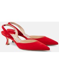Manolo Blahnik - Carolyne Gala Val Suede Slingback Pumps - Lyst