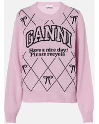 Ganni - Graphic Bow Sweater - Lyst