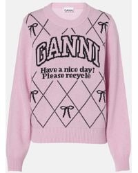 Ganni - Graphic Bow Sweater - Lyst