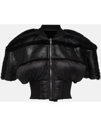 Rick Owens - Shearling-trimmed Leather And Down Jacket - Lyst