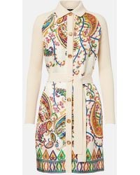 Etro - Paisley Belted Cotton And Silk Cardigan - Lyst
