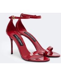Dolce & Gabbana - Dg Patent Leather Sandals - Lyst
