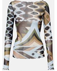 PUCCI - Vivara Sheer Tulle Top - Lyst