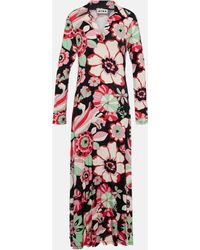 RIXO London - Tillie Floral Jersey Midi Dress - Lyst
