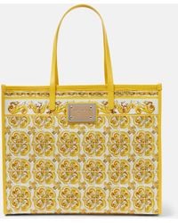 Dolce & Gabbana - Majolica Large Canvas Tote Bag - Lyst