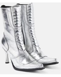 Vetements - Ankle Boots aus Metallic-Leder - Lyst