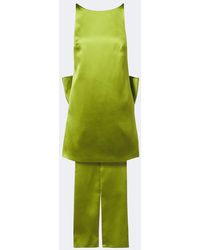 Self-Portrait - Bow-Detail Satin Minidress - Lyst