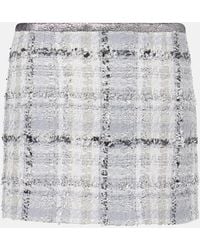 Dolce & Gabbana - Checked Low-Rise Lame Tweed Miniskirt - Lyst