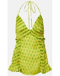 Dries Van Noten - Polka-Dot Halterneck Silk Top - Lyst