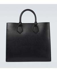 Dolce & Gabbana Tote Bag aus Leder - Schwarz