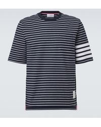 Thom Browne - 4-Bar Striped Cotton T-Shirt - Lyst