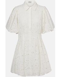 Jonathan Simkhai - Vestido Corto Cleo De Algodon Con Bordado Ingles - Lyst