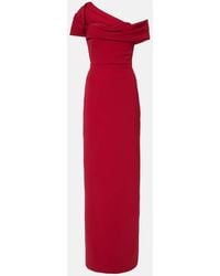 Carolina Herrera - Draped Off-Shoulder Crepe Gown - Lyst