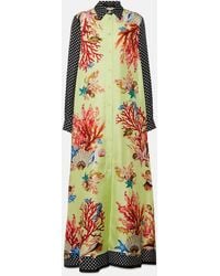 Dolce & Gabbana - Capri Printed Silk Satin Shirt Dress - Lyst
