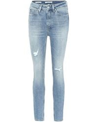 Calvin Klein Jeans skinny de tiro alto - Azul