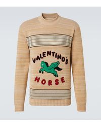 Valentino - Logo Wool And Cotton Sweater - Lyst