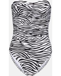 Karla Colletto - Basics Zebra-print Ruched Swimsuit - Lyst