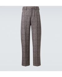ZEGNA - Prince Of Wales Check Wool Straight Pants - Lyst