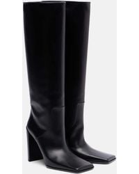 Alaïa - Square Leather Knee-High Boots - Lyst