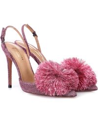 Aquazzura Powder Puff 105 Glitter Pumps - Pink