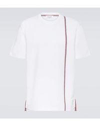 Thom Browne - Camiseta de algodon con ribetes de rayas - Lyst