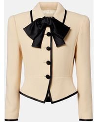 Valentino - Bow-Detail Virgin Wool Crepe Jacket - Lyst