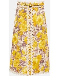 Zimmermann - Floral-print Midi Skirt - Lyst