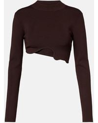 Christopher Esber - Asymmetric Knitted Crop Top - Lyst