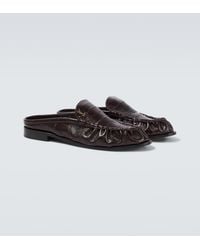 Saint Laurent - Le Loafer Eel Leather Mules - Lyst
