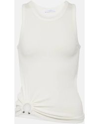 Rabanne - Ring-Detail Cotton-Blend Jersey Tank Top - Lyst