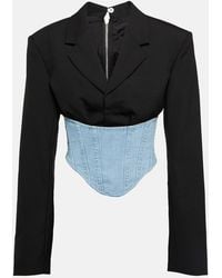 Dion Lee - Wool And Denim Bustier Blazer - Lyst