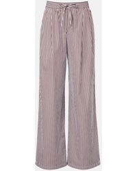 Dolce & Gabbana - Striped Cotton And Silk Wide-Leg Pants - Lyst