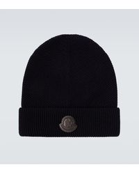 Moncler - Gorro De Lana Virgen Con Logo - Lyst