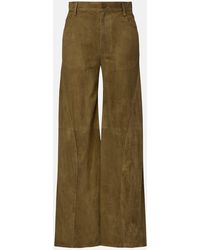 Marni - Weite Hose Aus Veloursleder - Lyst