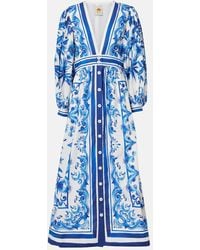 FARM Rio - Garden Tiles Cotton Shirt Dress - Lyst
