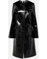 TOTEME - Croc-Effect Embossed Leather Coat - Lyst