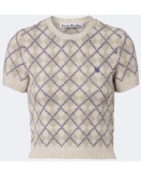 Acne Studios - Argyle Cotton-Blend Boucle Sweater - Lyst