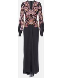Etro - Vestido Largo De Sable Con Paisley - Lyst