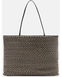 The Row - Beau Large Leather-Trimmed Raffia Tote Bag - Lyst