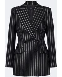 Dolce & Gabbana - Striped Double-Breasted Wool-Blend Blazer - Lyst