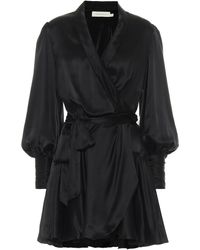 Zimmermann Super Eight Minikleid aus Seide - Schwarz